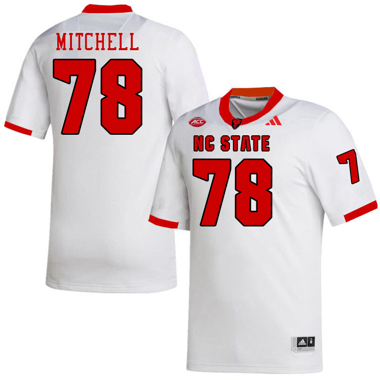 NC State Wolfpack #78 Trent Mitchell College Football Jerseys Stitched-White
